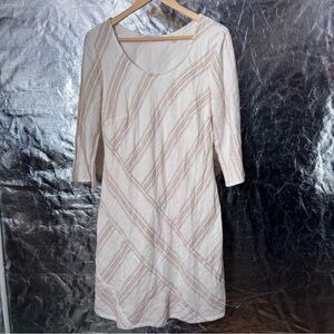 Soft Surroundings Equinox Striped Linen Blend Lined Dress Small